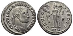 Roman Imperial Coinage Maximinus II. Daia (310 - 313 n. Chr.). Follis. 308 - 310 n. Chr. Alexandria. Vs: GAL VAL MAXIMINVS NOB CAES. Kopf mit Lorbeerkranz rechts. Rs: GENIO CAESARIS / A / K - P / ALE.