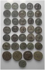 Lots - Ancient Coins Römische Münzen - Lots. Kaiserzeit. Lot (35 Stück): Bronzemünzen aus dem späten 3. Jhdt. und 4. Jhdt. Unter anderem: Aurelianus, Probus, Diocletianus, Maximianus, Constantius I. C