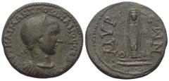 Lykien Lykien. Myra. Gordianus III. (238 - 244 n. Chr.). Bronze. Vs: Büste von vorn gesehen mit Lorbeerkranz, Paludament und Panzer rechts. Rs: Kultbild der Eleuthera en face stehend, zu ihren Füßen l