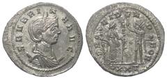 Roman Imperial Coinage Severina (Kaiserin 270 - 275 n. Chr.). Antoninian (Billon). 274 - 275 n. Chr. Ticinum. Vs: SEVERINA AVG. Büste mit Diadem vor Mondsichel rechts. Rs: PRO - VIDEN D - EOR. Fides s
