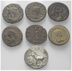 Lots - Ancient Coins Römische Münzen - Lots. Kaiserzeit. Lot (7 Stück): Antoniniane, u. a. Gallienus (253 - 268 n. Chr.), Severina (Kaiserin 270 - 275 n. Chr.), Probus (276 - 282 n. Chr.) und Diocleti