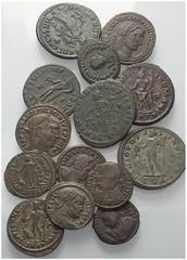 Lots - Ancient Coins Römische Münzen - Lots. Kaiserzeit. Lot (14 Stück): Folles, Radiati und Kleinbronzen von Diocletianus (284 - 305 n. Chr.), Licinius I. (308 - 324 n. Chr.), Maximinus II. Daia (310