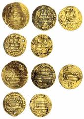 Islamic World (x) Abbasid Caliphate, temp. al-Rashid (AH170-193 / AD786-809), gold Dinar, 4.07g, AH181 (unclear), citing governor Ja'far, temp. Al-Ma'mun, (AH 193-218 / AD 809-833), gold Dinars (2), 4