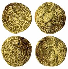 Islamic World (x) Fatimid Caliphate, al-Mu'izz (AH 341-365 / AD 953-975), gold Dinar, 4.02g, al-Mansuriya, AH360, al-`Aziz (AH 365-386/975-996 AD), gold Dinar, 4.03g, al-Mahdiya, AH 378 (A. 697.1, 703
