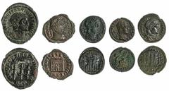 The Roman Empire Roman Empire, Constantine I, 'The Great', (AD307-337), (5): AE Follis, Rome, c.312-313IMP CONSTANTINVS P F AVG laureate bust right, draped and cuirassed, rev. SPQR OPTIMO PRINCIPI, th