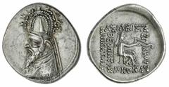 Ancients - Greek Silver Kingdom of Parthia, Gotarzes I/Sinatrukes, (95-87BC/93-69BC) AR Drachm, Diademed and draped bust left, wearing tiara adorned with horns and stags rev. BASILEIOS/MEGA-LON/ARSAKO