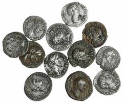 Ancients - Roman Silver Roman Empire, AR Denarii (11), including: Tiberius (14-37), so-called 'Tribute Penny' Issue, a Fourrée, laureate head right, rev. PONTIF MAXIM, Livia as Pax seated right, holdi