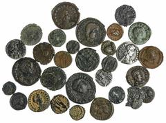Ancients - Roman Bronze Roman Empire, Coins of the Decline and Fall, AD367-474 (31): Gratian AR Siliaque (4); Valentinian II (2): AE 3 (2); Theodosius I (7): Including an AR Siliqua; an AE 4 of Antioc
