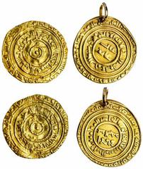 Islamic Coins Fatimid Dynasty, al-Aziz (975-996), gold Dinar, 3.97g, al-Mahdiya, AH367 (Nicol 799; A 703), ex mount with some damage especially in area of mint name, very fine; al-Hafiz (1131-1149), g