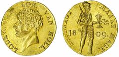 World - European Milled (post-16 The Wilhelm Hüffer (1821-1895) Collection | NGC MS63 | Napoleonic Kingdom of Holland, Louis Napoleon (1806-1810), Gold Ducat, 1809, Type I, LODEW. NAP. CON. VAN HOLL.,