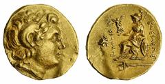 Ancients - Greek Gold Kingdom of Thrace, Lysimachos (323-281 BC), AV Stater, posthumous issue, Byzantion, c. 250-230, head of the deified Alexander right with horn of Ammon, rev. BASILEOS LYSIMAXOY At