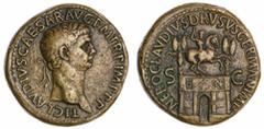 Ancients - Roman Bronze (x) Roman Empire, Claudius (AD 41-54), AE Sestertius, TI CLAVDIVS AVG PM TRP IMP, laureate head right, rev. NERO CLAVDIVS DRVSVS GERMAN IMP, Arch of Nero Claudius Drusus, with 