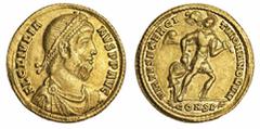 Ancients - Roman Gold Roman Empire, Julian II, ' The Apostate' (AD 360-363), AV Solidus, Constantinople, FL C IVLIANVS P P AVG diademed, draped and cuirassed bust right rev. VIRTVS EXERCITV ROMANORVM 