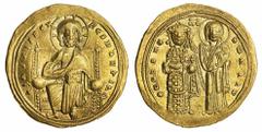 Ancient - Byzantine Byzantine Empire, Romanos III Argyros (1028-1034), AV Histamenon Nomisma, Constantinople, + IhS XIS REX REGNANTIhm Christ Pantokrator enthroned facing, rev. 'OHTH RomLho Romanos se