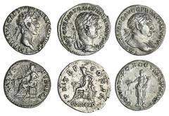 Ancients - Roman Silver Roman Empire, a Selection of Nerva-Antonine Denarii (3): i) Nerva (AD 96-98) IMP NERVA CAES AVG P M TR P COS III P P Laureate head right, rev. SALVS PVBLICA Salus seated left h