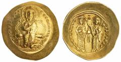 Ancient - Byzantine Byzantine Empire, Constantine X Doukas (AD 1059-1067), AV Histamenon Nomisma, Constantinople, Christ Pankrator enthroned facing, rev. Crowned facing figure of Constantine, wearing 