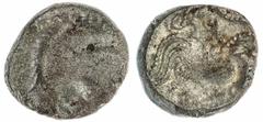 Celtic Coins The 'Haddenham' Collection of English Coins | Armorica, Coriosolites (75-50 BC), Billon Stater, Type I, head right with corded hair, rev. stylised horse right with rider and Victory, lash