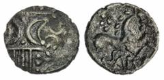 Celtic Coins The 'Haddenham' Collection of English Coins | (2) Iceni AR Units including: Iceni, Saenu (c.30-43 AD), AR Unit, double crescent emblem on vertical wreath, rev. horse right, double upper r