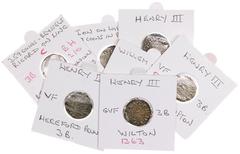 English Hammered Coins Selection of Long Cross Pennies (7) | Henry III (1216-1272), Penny, Phase II, class 3ab, Lincoln, Ricard, 1.39g, (North 986/1; Spink 1362B), crisply detailed for issue, rim-fold