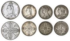 English Milled Coins Victoria (1837-1901), Silver Coins (4), 'Golden Jubilee' Double-Florin, 1887, Arabic 1, Jubilee bust left, rev. crowned cruciform shields, sceptres in angles, milled edge, 12h, 22