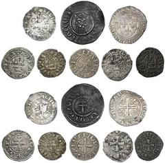 World Coins Medieval France and Armenia (8) | Kingdom of France, Louis IX (1226-1270) BI Denier Tournois, cross Pattee, rev. chatel Tournois, 0.77g, (Lafourie, 201; Ciani, 184) fine; Philip IV, Double