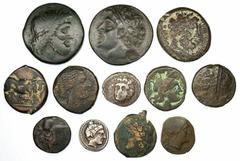 Roman Empire a Selection of Greek and Roman Bronze (10): Apulia, Arpi, AE, c.275-250BC, bull charging right, POILAI below, rev. horse galloping right, ARPA above, NOI below, E in exergue, 12h, 7.83g, 