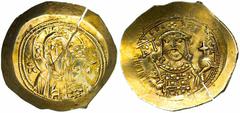 Byzantine Empire Byzantine Empire, Michael VII Ducas (1071-1078), EL Histamenon Nomisma, facing bust of Christ Pantokrator, IC-XC across fields, pellet to left and right, rev. + MIXAIL BACIL O D, faci