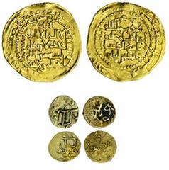 Islamic Coins Zangids of Mosul, Nasir ad-Din Mahmud (1219-1233), gold Dinar, 7.81g, al-Mawsil, date unclear, naming Abbasid caliph Mustansir and Ayyubid overlords al-Ashraf Musa and al-Kamil Muhammad 