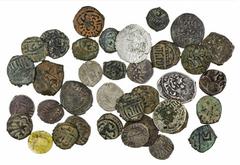 Islamic Coins Mamluk Egypt, Silver and Bronze issues (35) (c. AH658-865), of various rulers and mints, noted issues of Al Zahir Baybars I, silver Dirhams (3); AE Fals various rulers noted al Sha'ban I