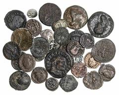 ANCIENT COINS: GREECE AND THE HELLENISTIC WORLD a Selection of Greek and Roman (33): Ionia, Miletos (c.600-500 BC), Obol, head of lion left, rev. incuse square stamp, 1.13g, Caria, Mylasa (c.450-400 B