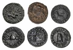ANCIENT COINS: ROMAN IMPERIAL Roman Empire, Julio-Claudian Bronze Fractions (6): Augustus (27 BC-AD 14), Quadrans (2): i) Lamia, Silius and Annius, moneyers, 9 BC, clasped right hands holding caduceus