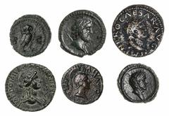 ANCIENT COINS: ROMAN IMPERIAL (†) Roman Empire, a Selection of Bronze Fractions (6): i) Nero (AD 54-69), AE Semis, Lugdunum, struck 66, IMP NERO CAESAR AVG, bare head right, globe at point of bust, re