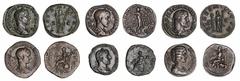 ANCIENT COINS: ROMAN IMPERIAL Roman Empire, a Selection of Third-Century Bronze (6): i) Elagabalus (AD 218-222), AE Sestertius, Rome, struck c. 218, IMP CAES M AVR ANTONINVS PIVS AVG, laureate, draped