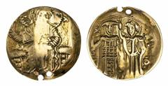 ANCIENT COINS: BYZANTINE EMPIRE Empire of Nicaea, John III Ducas (Vatatzes) (1222-1254), AV Hyperpyron, Magnesia, struck c. 1232-1254, Christ Pantokrator enthroned facing, sigla, rev. crowned facing f