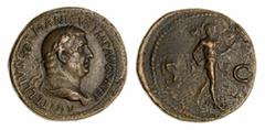 THE MAJOR HAMISH AND MRS ANN ORR-EWING COLLECTION OF ROMAN IMPERIAL COINS Roman Empire, Vitellius (April-December AD 69), AE Sestertius, A VITELLIVS GERMANICVS IMP AVG P M TR P, laureate and draped bu