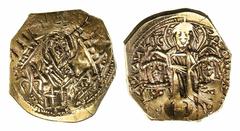 THE TRAJAN" COLLECTION OF BYZANTINE COINS" Byzantine Empire, Andronicus II Palaeologus, with Andronicus III (1325-1334), AV Hyperpyron, bust of Theotokos, orans, within city walls furnished with six g