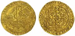 THE ESTAFEFETTE NO. 21" COLLECTION OF ENGLISH AND WORLD COINS" NGC MS64 | Edward III (1327-1377), Fourth Coinage, Transitional Period, Noble, 1361, Tower, E x | DWARD ' x DEI 'x GRA 'x REX : ANGL 'x D
