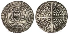 ENGLISH HAMMERED COINS Edward III (1327-1377), Treaty Period, Groat, 1361-1369, London, French titles suspended, legend ends AQT, crowned bust facing, in double tressure of nine arches, fleurs on cusp