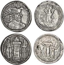 Sasanian, Shapur I (240-270), Drachm, legend on shaft of fire-altar, Hormazd II (302-309), Drachm, (G”bl 23, 83; Sellwood 12, 27), fine and about very fine (2)