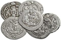 Sasanian, Peroz I (459-84), Drachms (2), Kavad I (second type 498-531), Drachm, Khusru I, Drachms (3), Hormazd IV, Drachm, Yazdgard III, Drachm the coin of Peroz cracked across, some a little mis-stru