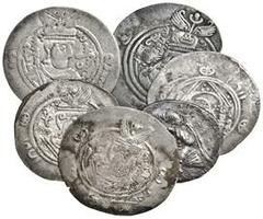 Parthia, Mithradates I (171-138 BC), Drachm, Sasanian Drachms (16), Khusru I (2), Hormizd IV (4), Khusru II (9), Yazdegard III (bearded bust), Arab-Sasanian, al-Hajjaj bin Yusuf Drachm, Arabic legends