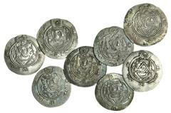 Arab Sasanian, Governors of Tabaristan, 'Umar (771-80), Hemi-Drachms (3), 124, 128 PYE, one possibly a contemporary copy, 129 PYE, Sulayman (787-89), Hemi-Drachm, 137 PYE, Muqatil (788-92), Hemi-Drach