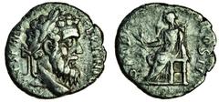 Ancient Coins Pertinax (1st Jan.-28th Mar. AD 193), AR Denarius, 2.72g, Alexandria (?), laureate head right, rev. opi div[in tr p] cos ii, Ops enthroned left, holding corn-ears (RIC 8a; BMC 19; RSC 33