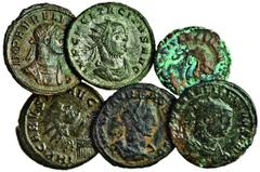 Ancient Coins Aurelian (AD 270-75), Antoninianus, rev. oriens avg, Sol advancing left, foot on captive at feet, another captive behind, xxit (RCV 11572; C. 154), very fine, reverse better, Antoniniani