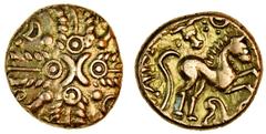 Celtic Coins (x) Celtic, Catuvellauni, Tasciovanus (late 1st century BC - early 1st century AD), gold Stater, 5.39g, crossed-wreath motif with two opposed crescents and four ringed-pellets at centre, 