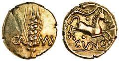 Celtic Coins (x) Celtic, Catuvellauni and Trinovantes, Cunobelin (c.AD 8-41), gold Stater, 5.42g, plastic type, ear of corn, ca to left, mv to right, rev. cvno, horse right, b before, branch and pelle