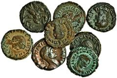 Ancient Coins-Roman Bronze Aurelian, Billon Tetradrachms (3), year 4 = 272/3, laureate, cuirassed bust right, rev. eagle standing right, wings spread, wreath in beak, L before (Köln 3074), another, ea
