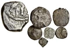 Ancient Coins Cyprus, Kition (late 5th cent. BC), AR Stater, 11.35g, Herakles advancing right (only his legs visible), wielding club, rev. lion attacking stag right, in dotted square within incuse squ