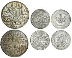 Islamic Coins (x) Ottoman Empire, Mahmud II, Piastre (40-Para), 4.47g, Baghdad, AH1223 / 13, 30-Para (Zolata), 3.75g, Baghdad, AH1223 / 15 (1821) (KM.53, 57), both full flan with some adjustment marks