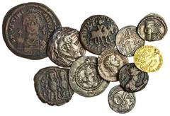 Ancient Coins Miscellaneous ancient coins (11) comprising a gold Solidus of Basil I and Constantine (867-886), Constantinople, Basil and Constantine facing, holding patriarchal cross between them, rev